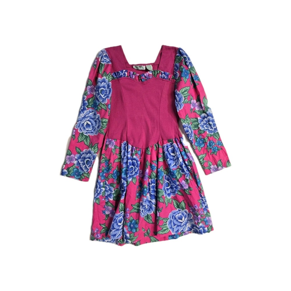 Vintage Alysa Girls Pink Dress 14 Long Sleeves